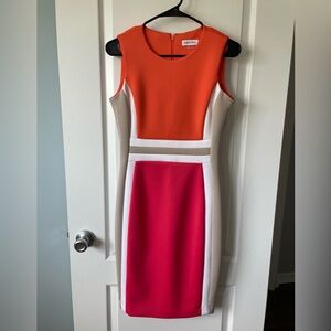 Calvin Klein color block sheath dress